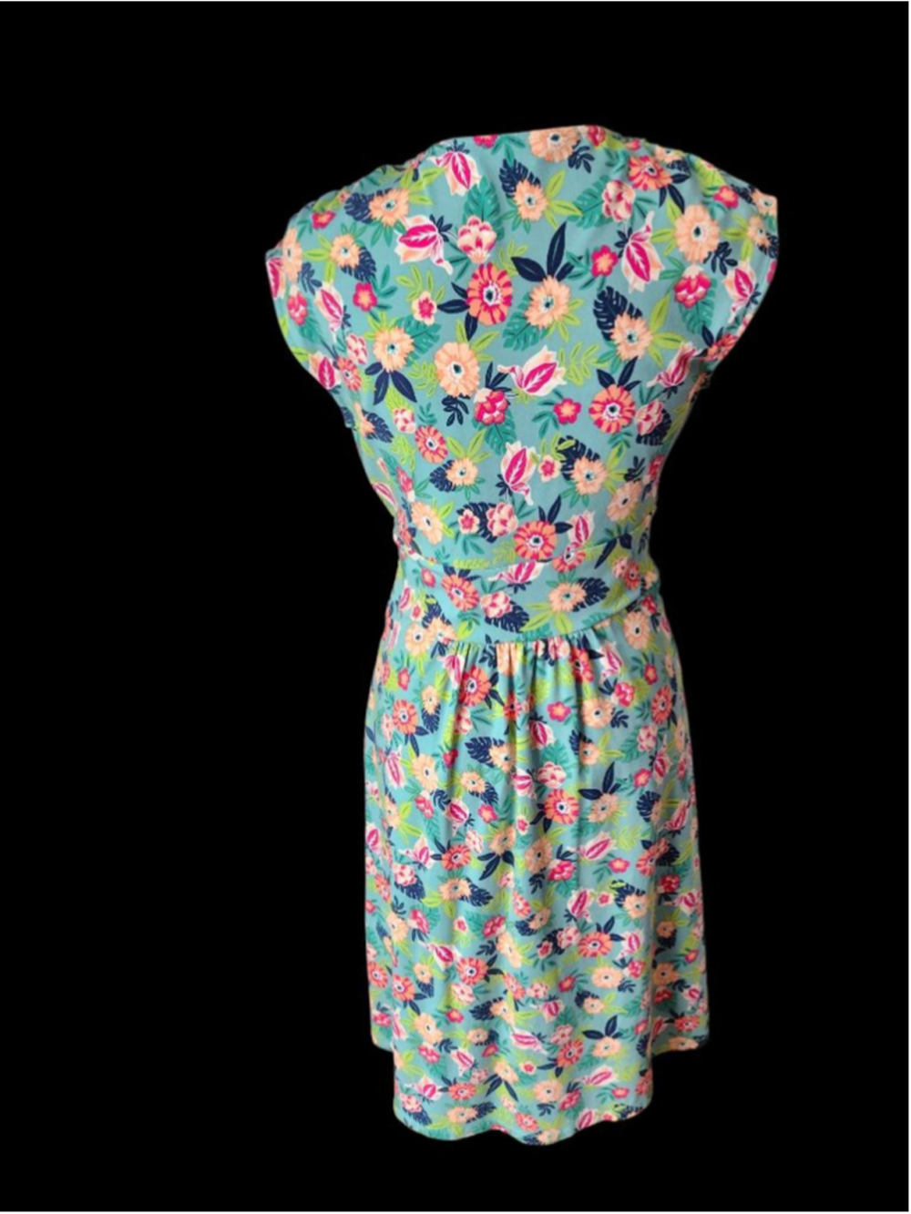 Land's End Floral Sleeveless Wrap Dress Size Small - Picture 5 of 6